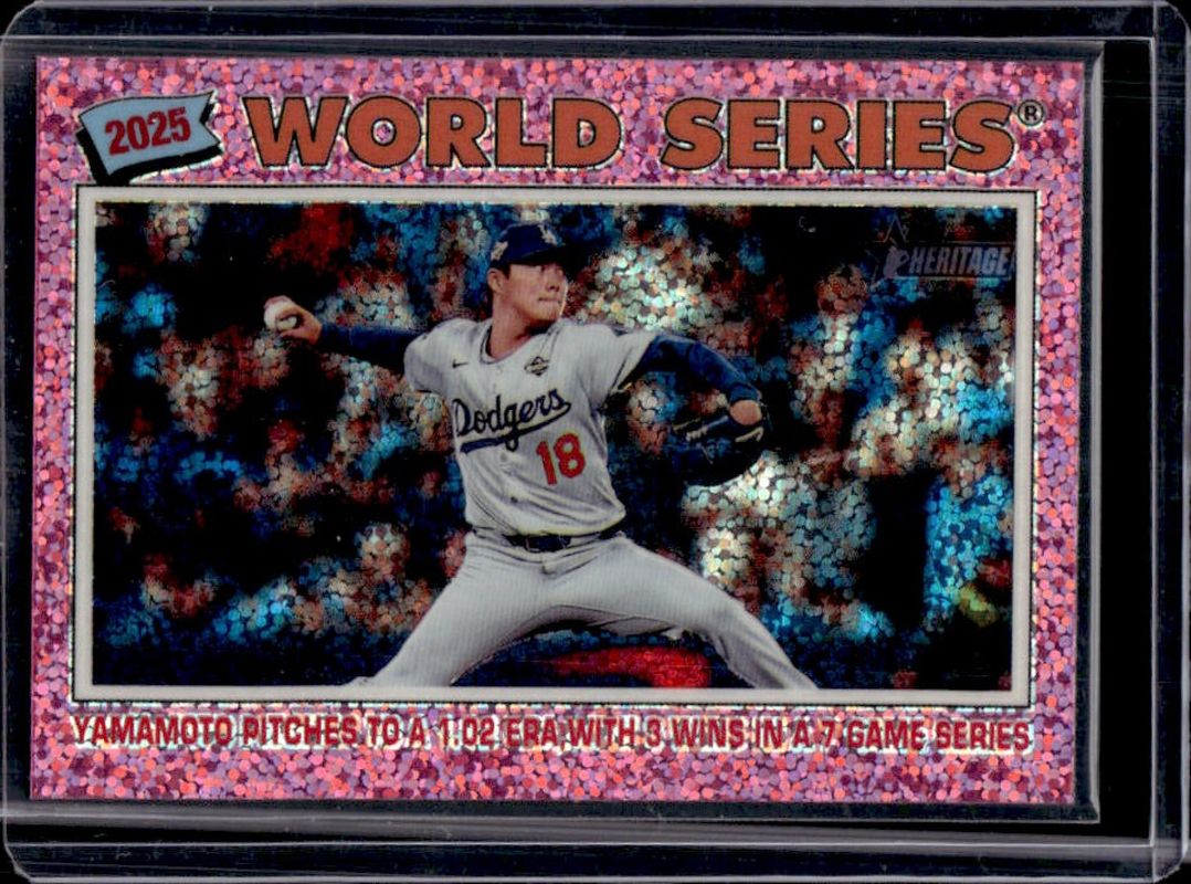 2026 Topps Heritage #313 Chrome - Pink Sparkle Refractor
