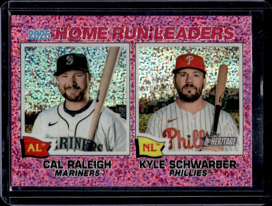 2026 Topps Heritage #2 League Leaders - Chrome - Pink Sparkle Refractor