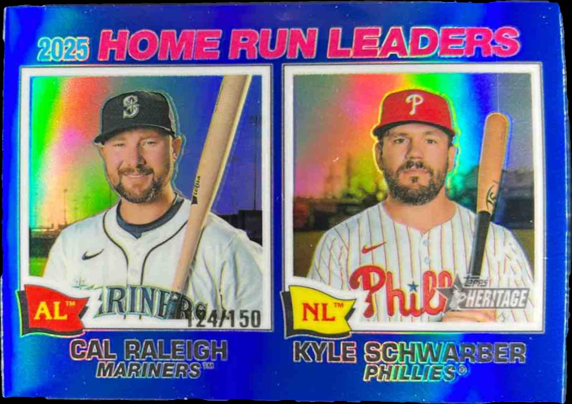 2026 Topps Heritage #2 League Leaders - Chrome - Blue Refractor /150