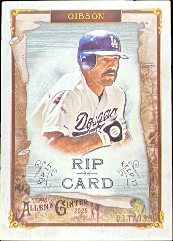 Kirk Gibson 2025 Topps Allen & Ginter #RIP-23 Rip Cards /199 Price ...