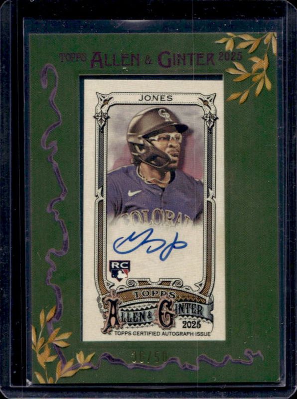 2025 Topps Allen & Ginter #MA-GJ Framed Mini Baseball Autographs - Green Frame /50