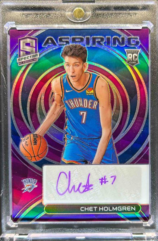 Chet Holmgren 2022 Spectra #AA-CHG Aspiring Autographs - Purple /35 Rookie RAW