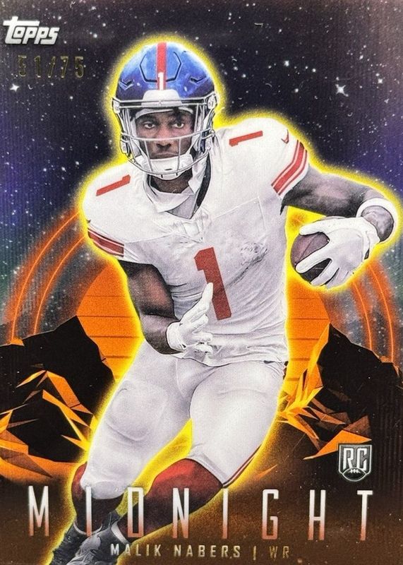 Malik Nabers 2024 Topps Midnight #72 Dusk /75 Rookie RAW