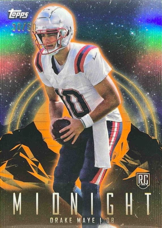 Drake Maye 2024 Topps Midnight #62 Summer Solstice /50 Rookie RAW