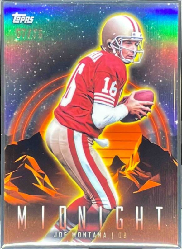 Joe Montana 2024 Topps Midnight #87 Dusk /75 RAW