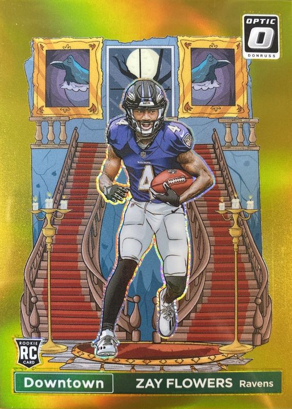 Zay Flowers 2023 Optic #D-17 Downtown - Gold /10 Price Guide
