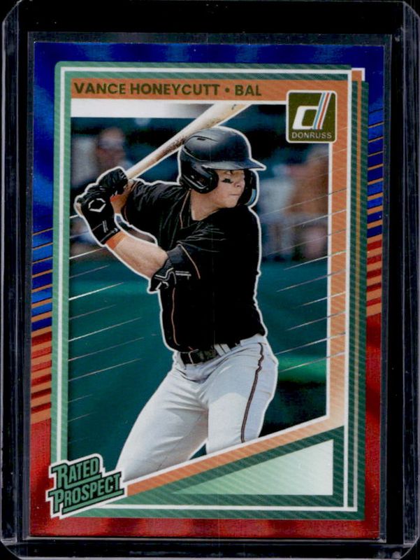 2025 Donruss #161 Rated Prospects - Red & Blue Laser