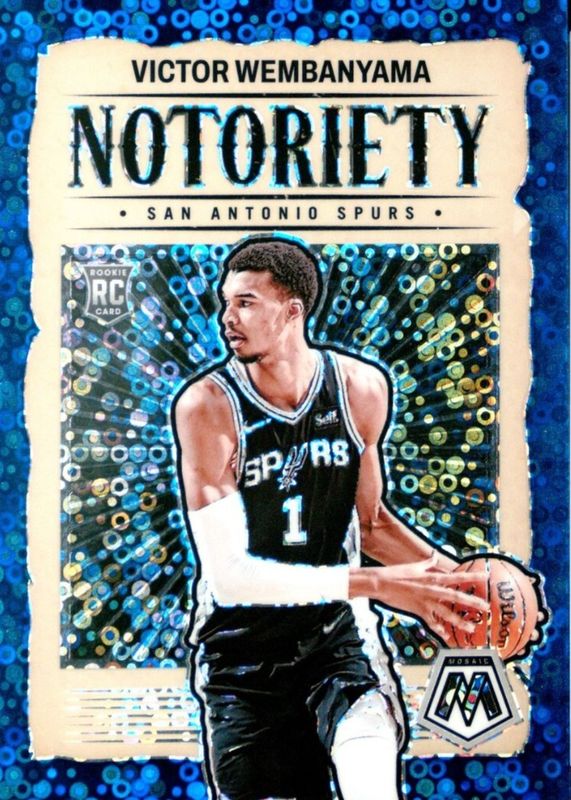 Victor Wembanyama 2023 Mosaic #5 Notoriety - Fast Break Blue /85 