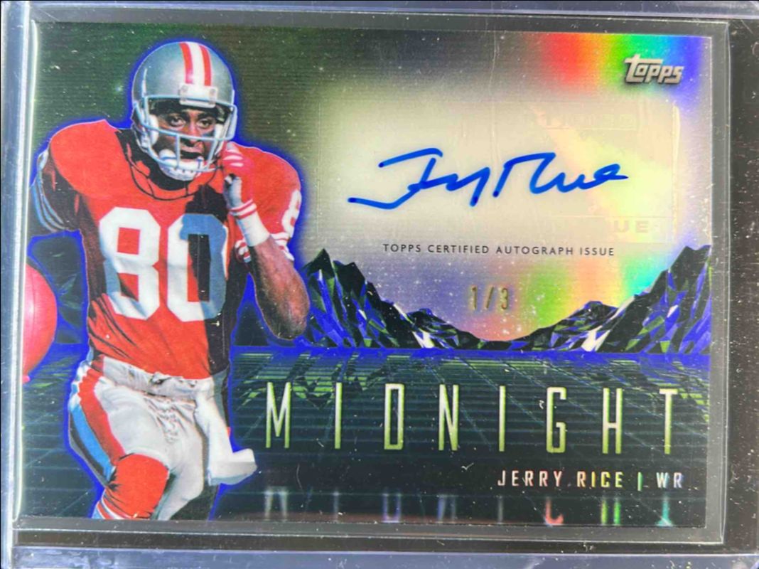 Jerry Rice 2024 Topps Midnight #HZS-JR Horizon Signatures - Witching Hour /3 RAW