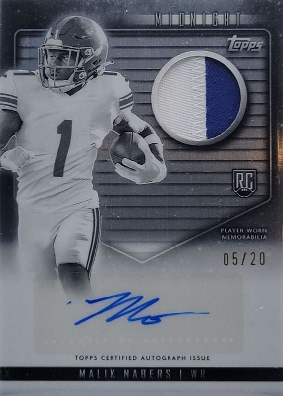 Malik Nabers 2024 Topps Midnight #RJA-MN Rookie Jersey Autographs - Equinox /20 RAW
