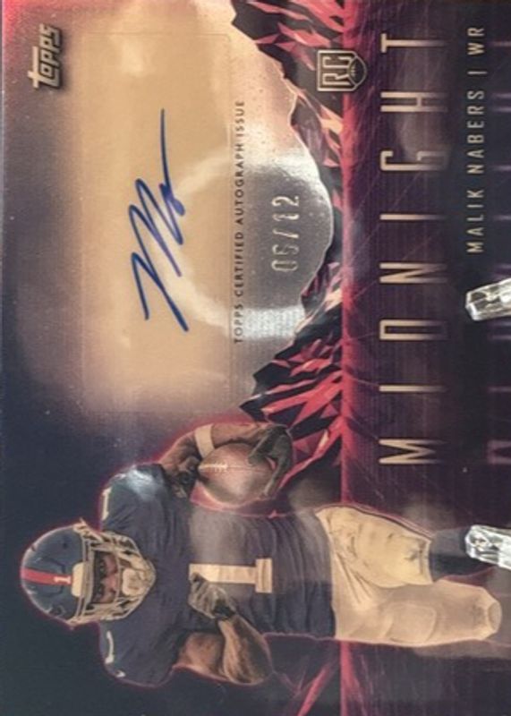 Malik Nabers 2024 Topps Midnight #RHS-MN Rookie Horizon Signatures - Midnight /12 RAW