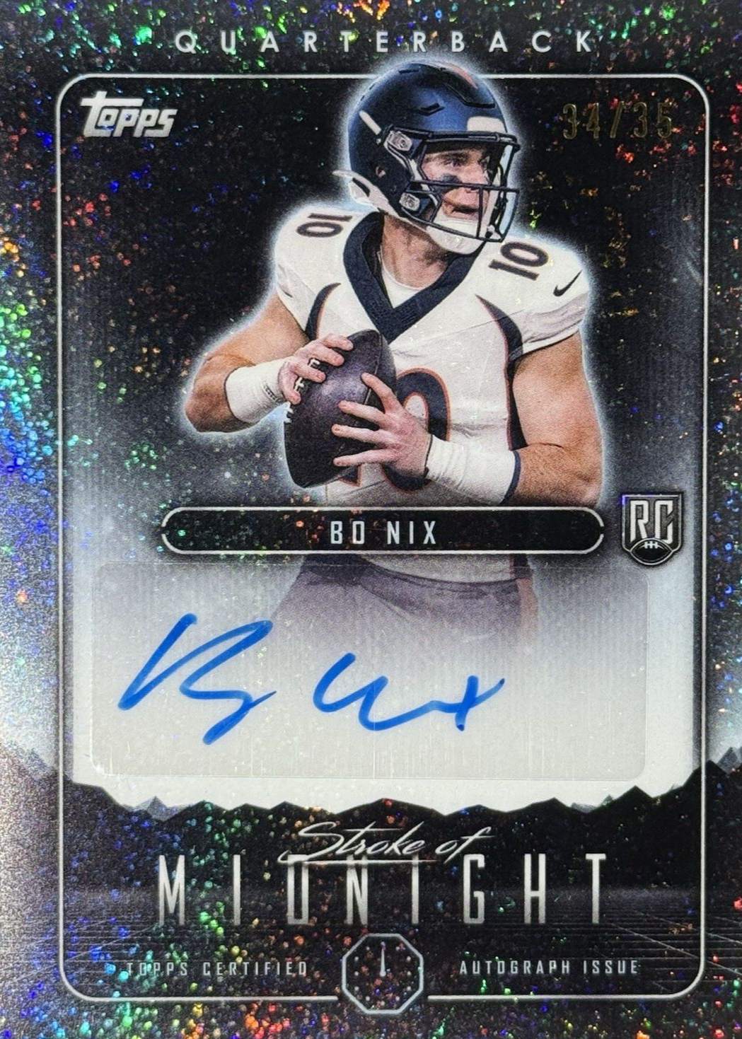Bo Nix 2024 Topps Midnight #SMA-BN Stroke of Midnight Autographs