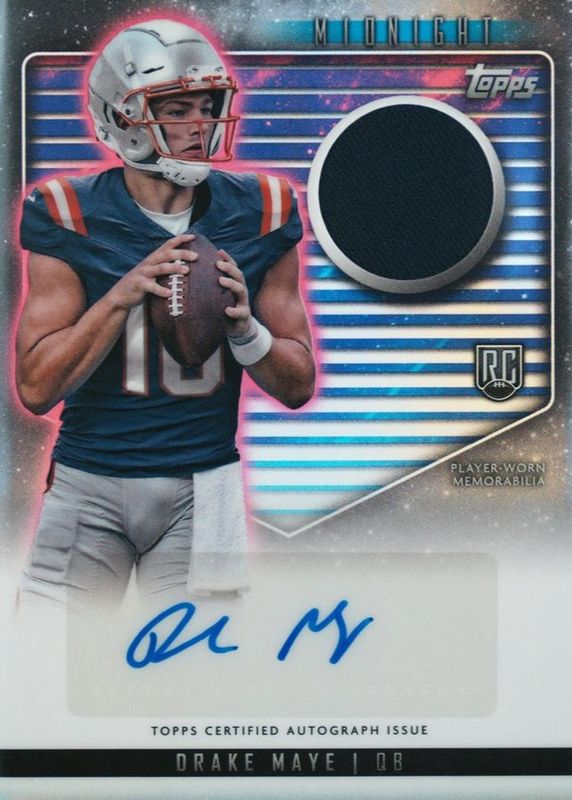 Drake Maye 2024 Topps Midnight #RJA-DM Rookie Jersey Autographs RAW
