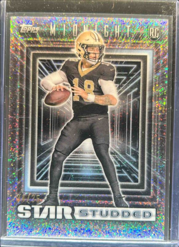 Spencer Rattler 2024 Topps Midnight #SS-5 Star Studded - Winter Solstice /35 Rookie RAW