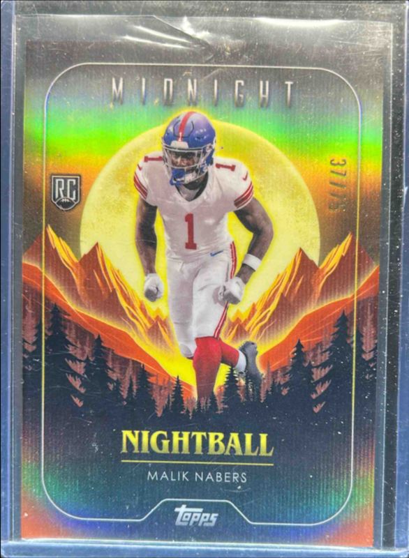 Malik Nabers 2024 Topps Midnight #NB-6 Nightball - Dusk /75 Rookie RAW