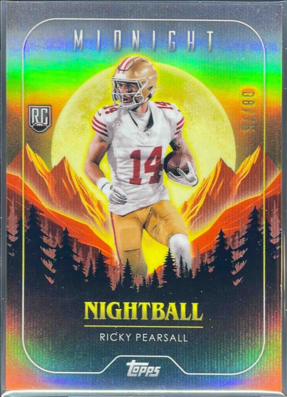 Ricky Pearsall 2024 Topps Midnight #NB-7 Nightball - Dusk /75 Rookie RAW