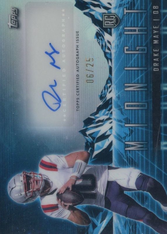 Drake Maye 2024 Topps Midnight #RHS-DM Rookie Horizon Signatures - Moonrise /25 RAW