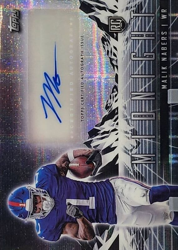 Malik Nabers 2024 Topps Midnight #RHS-MN Rookie Horizon Signatures - Moon Beam RAW
