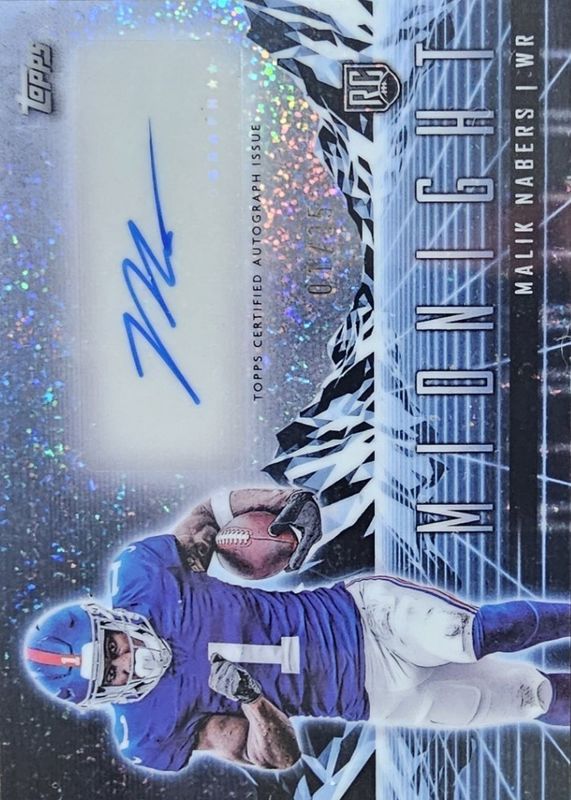 Malik Nabers 2024 Topps Midnight #RHS-MN Rookie Horizon Signatures - Winter Solstice /35 RAW