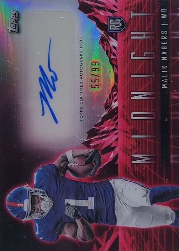 Malik Nabers 2024 Topps Midnight #RHS-MN Rookie Horizon Signatures - Twilight /99 RAW