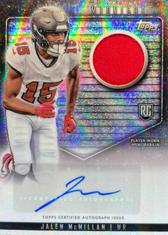 Jalen McMillan 2024 Topps Midnight #RJA-JM Rookie Jersey Autographs - Moon Beam RAW