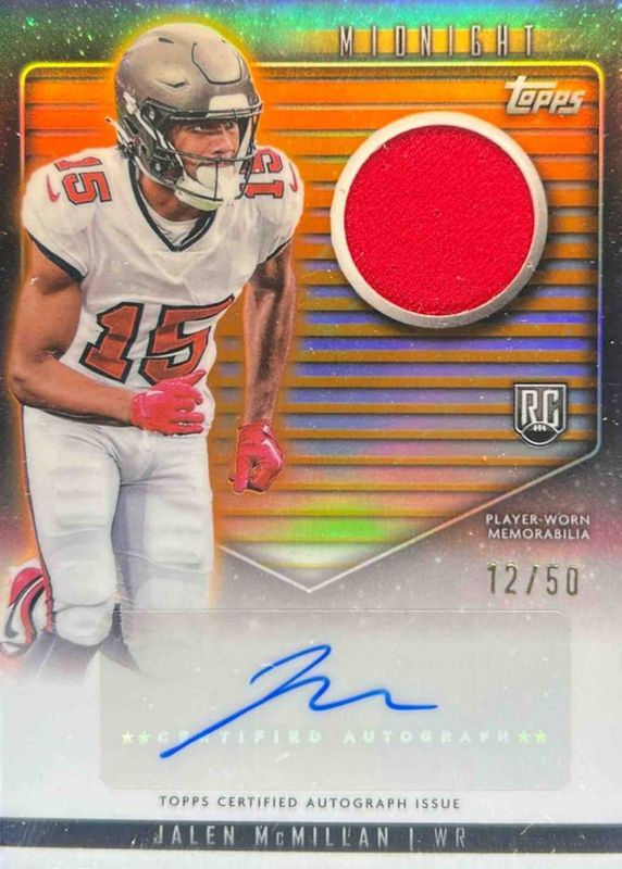 Jalen McMillan 2024 Topps Midnight #RJA-JM Rookie Jersey Autographs - Summer Solstice /50 RAW