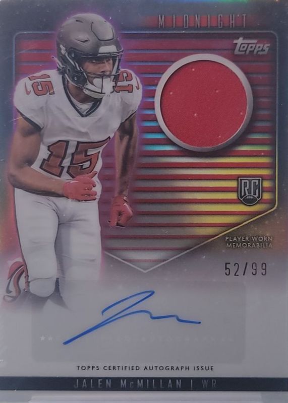 Jalen McMillan 2024 Topps Midnight #RJA-JM Rookie Jersey Autographs - Twilight /99 RAW