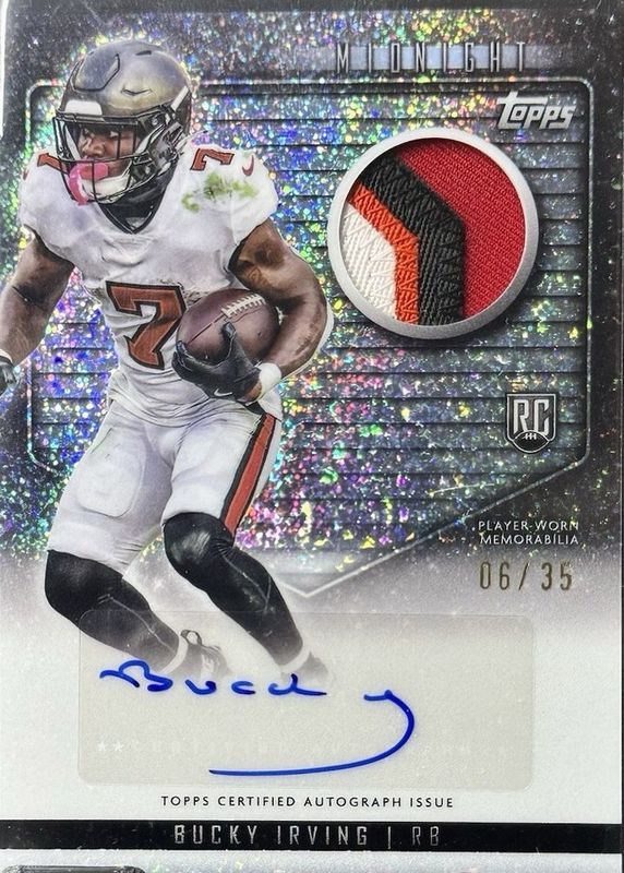Bucky Irving 2024 Topps Midnight #RJA-BI Rookie Jersey Autographs - Winter Solstice /35 RAW