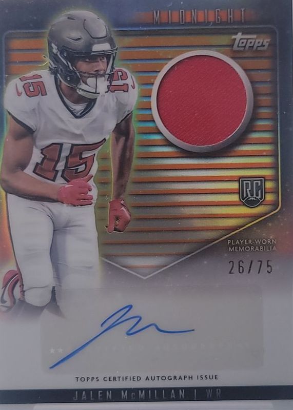 Jalen McMillan 2024 Topps Midnight #RJA-JM Rookie Jersey Autographs - Dusk /75 RAW