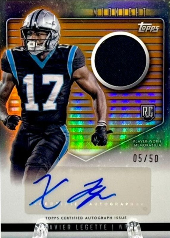 Xavier Legette 2024 Topps Midnight #RJA-XL Rookie Jersey Autographs - Summer Solstice /50 RAW
