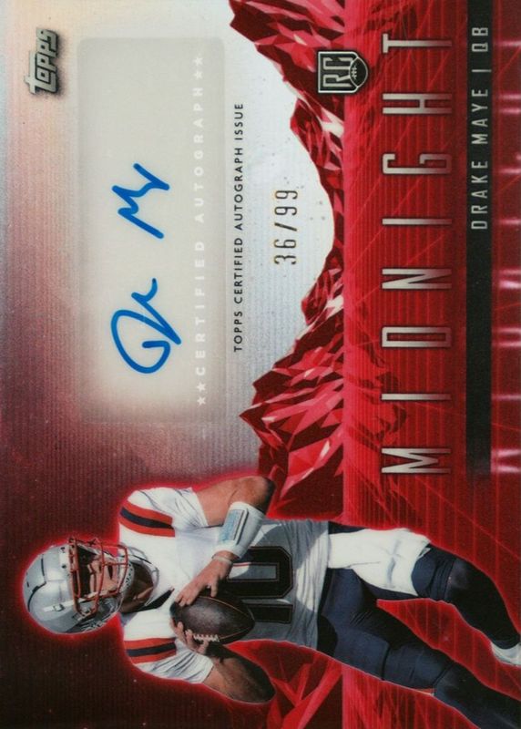 Drake Maye 2024 Topps Midnight #RHS-DM Rookie Horizon Signatures - Twilight /99 RAW