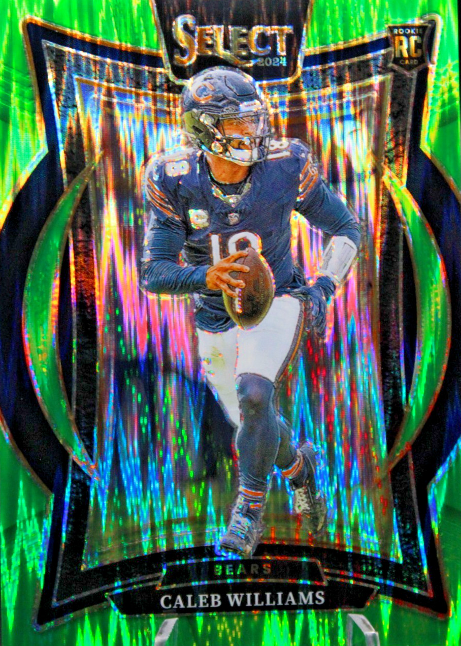 Caleb Williams 2024 Select #25 Concourse Neon Green Shock /599