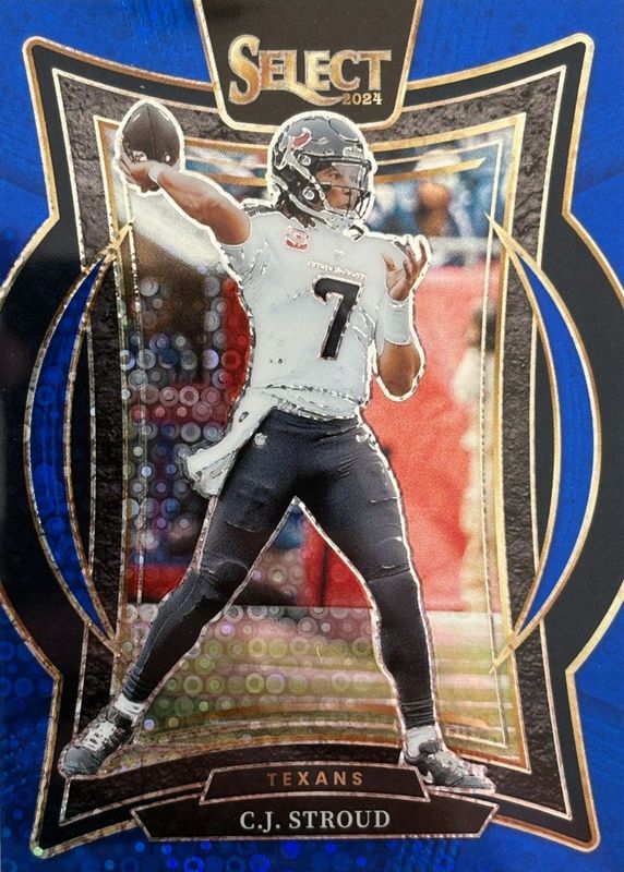 CJ Stroud 2024 Select #42 Concourse Blue Disco /25 RAW