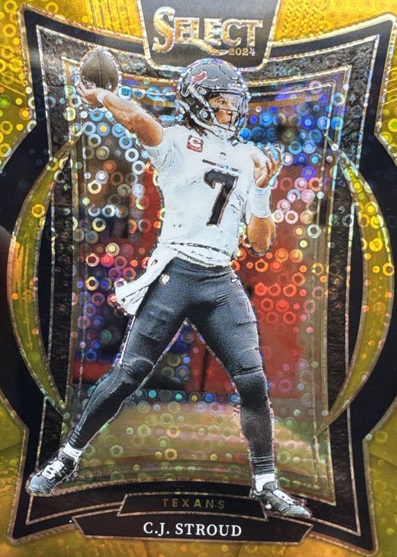 CJ Stroud 2024 Select #42 Concourse Gold Disco /10 RAW