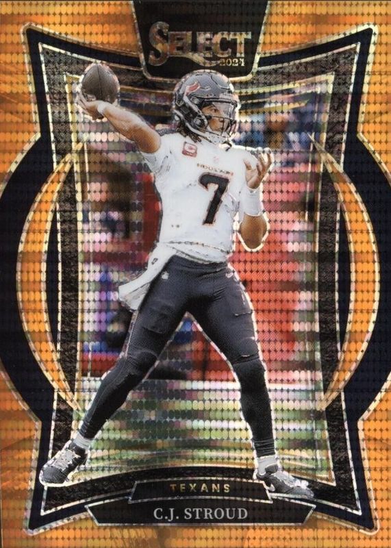 CJ Stroud 2024 Select #42 Concourse Neon Orange Pulsar /7 RAW
