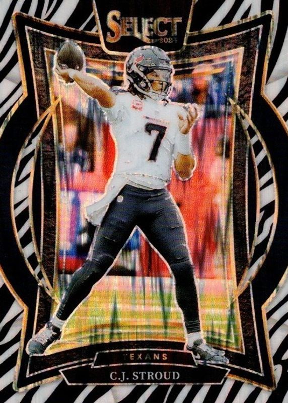 CJ Stroud 2024 Select #42 Concourse Zebra Shock /(SSP) RAW