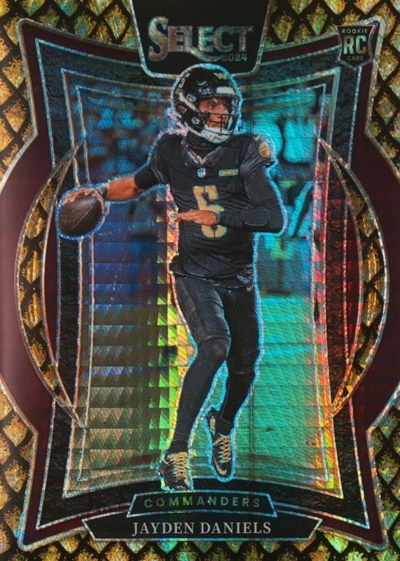 Jayden Daniels 2024 Select #26 Concourse Gold Dragon Scale /10 Rookie RAW