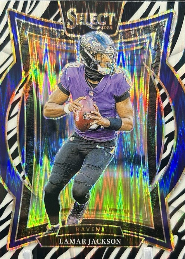 Lamar Jackson 2024 Select #35 Concourse Zebra Shock /(SSP) Price