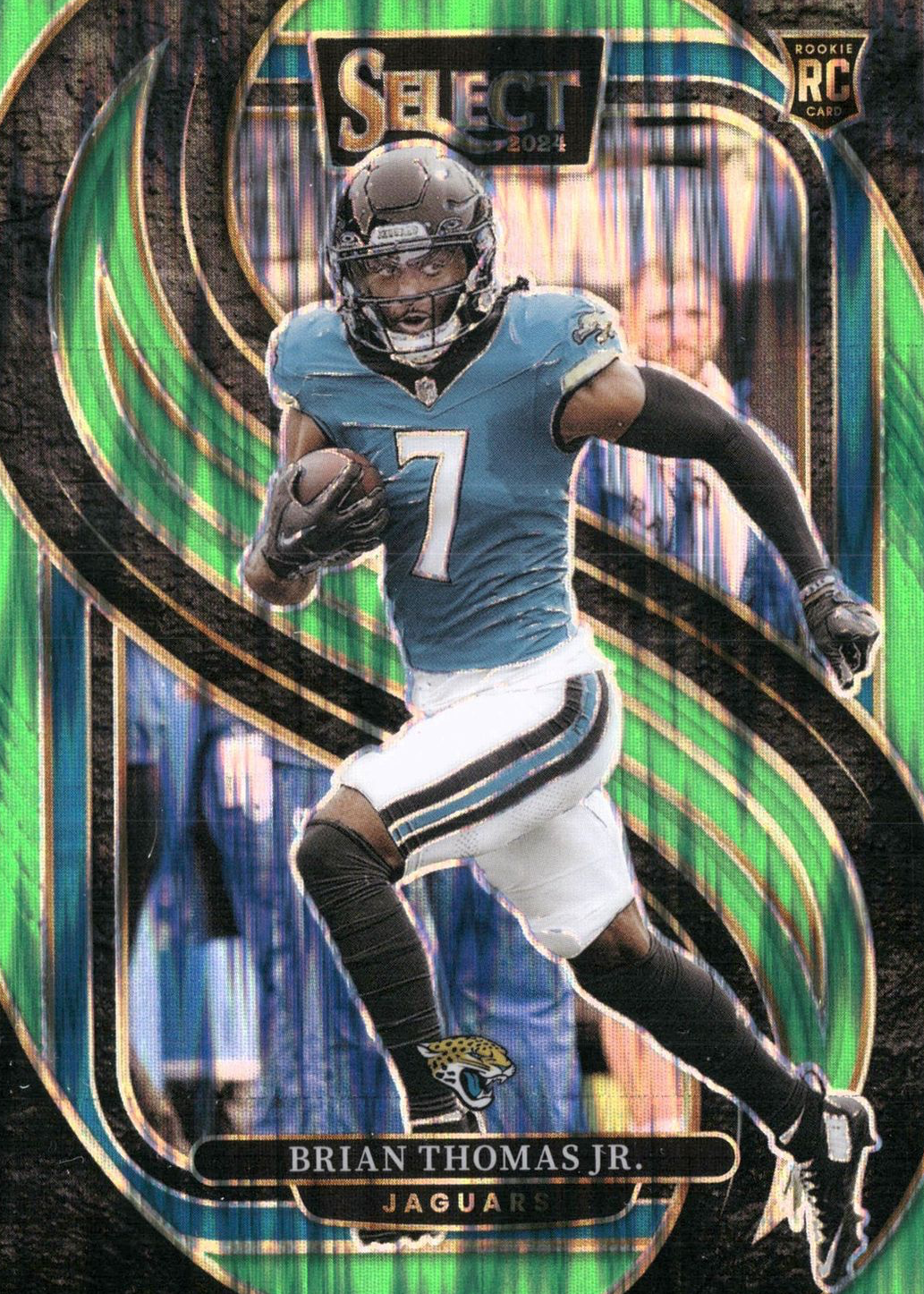 Brian Thomas Jr. 2024 Select #143 Premier Level Neon Green Shock