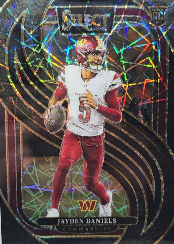 Jayden Daniels 2024 Select #112 Premier Level Black /1 Rookie RAW
