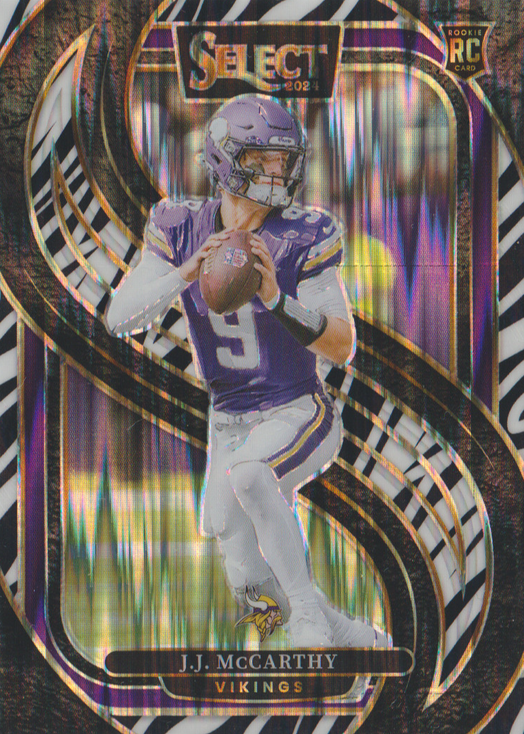 JJ McCarthy 2024 Select #134 Premier Level Zebra Shock /(SSP