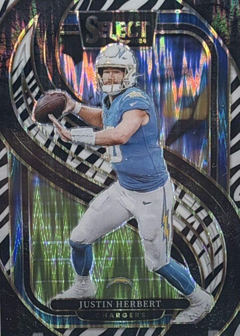 Justin Herbert 2024 Select #131 Premier Level Zebra /(SSP) Price