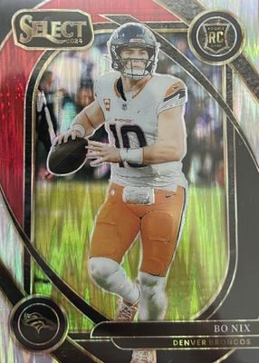 Bo Nix 2024 Select #221 Club Level Neon Green Shock /499