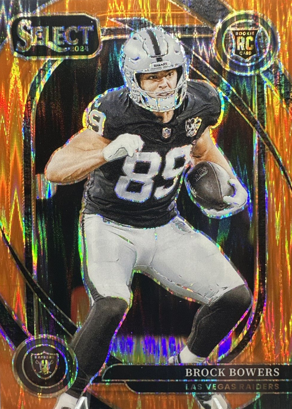 Brock Bowers 2024 Select #222 Club Level Orange Shock /399