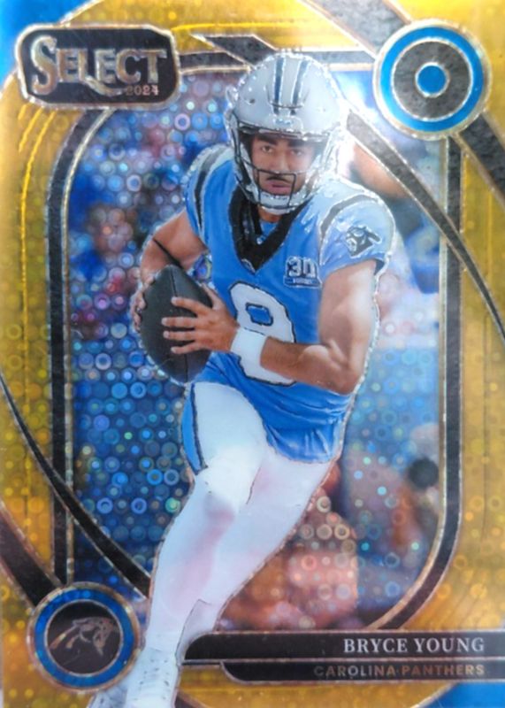 Bryce Young 2024 Select #213 Club Level Gold Disco /10 RAW