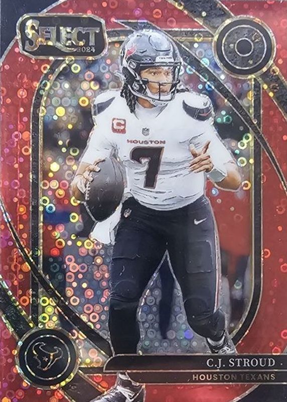 CJ Stroud 2024 Select #233 Club Level Red Disco /49 RAW