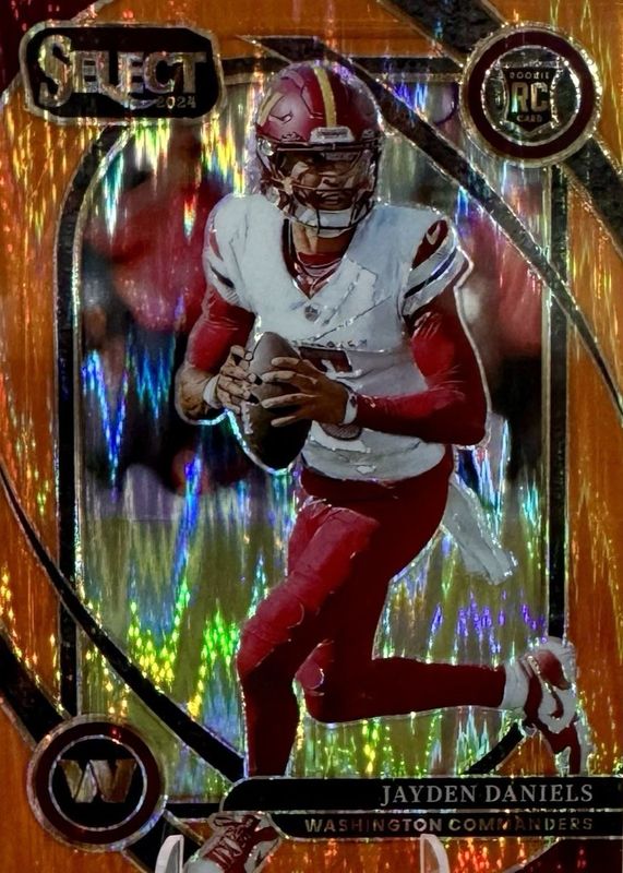 Jayden Daniels 2024 Select #217 Club Level Orange Shock /399 Rookie RAW