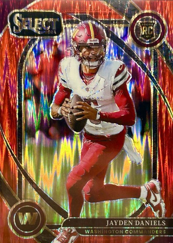 Jayden Daniels 2024 Select #217 Club Level Red Shock /249 Rookie RAW