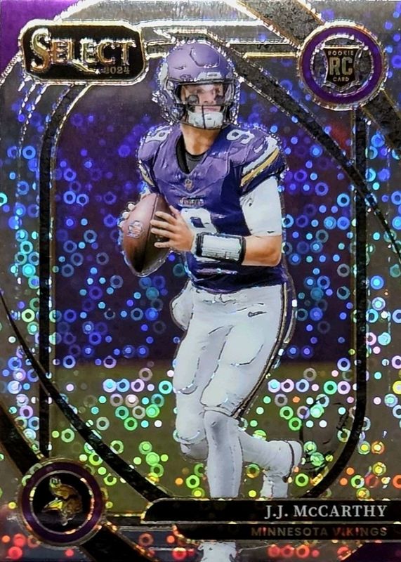 JJ McCarthy 2024 Select #246 Club Level Disco Rookie RAW