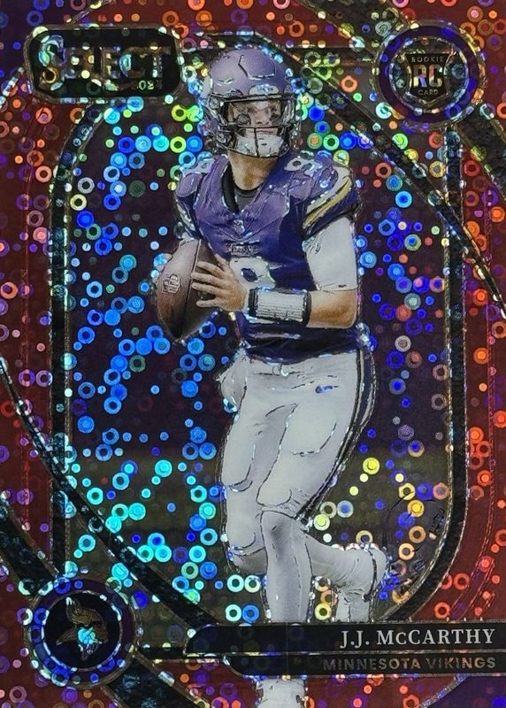JJ McCarthy 2024 Select #246 Club Level Red Disco /49 Rookie RAW